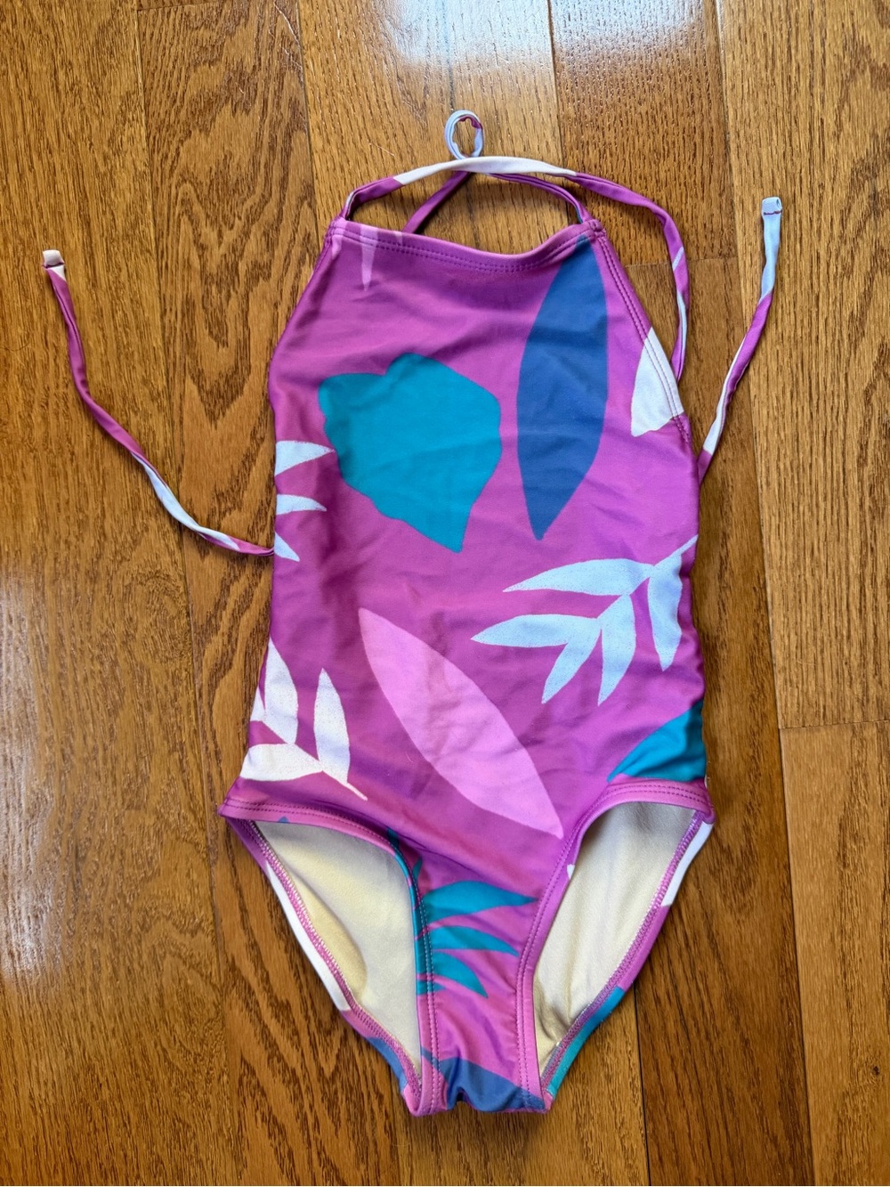 Tea Collection Purple Tropical Leaf One-Piece Swimsuit - Size 6